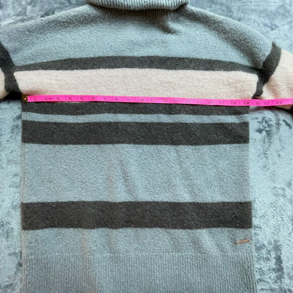 Sweaty Betty London Sweater Womens Small Pink Gray Striped Turtle Neck Luxe Cozy - Picture 6 of 11